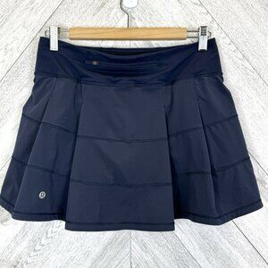 Lululemon Pace Rival Skirt Skort Womens Size 6 Navy Blue Run Golf Tennis
